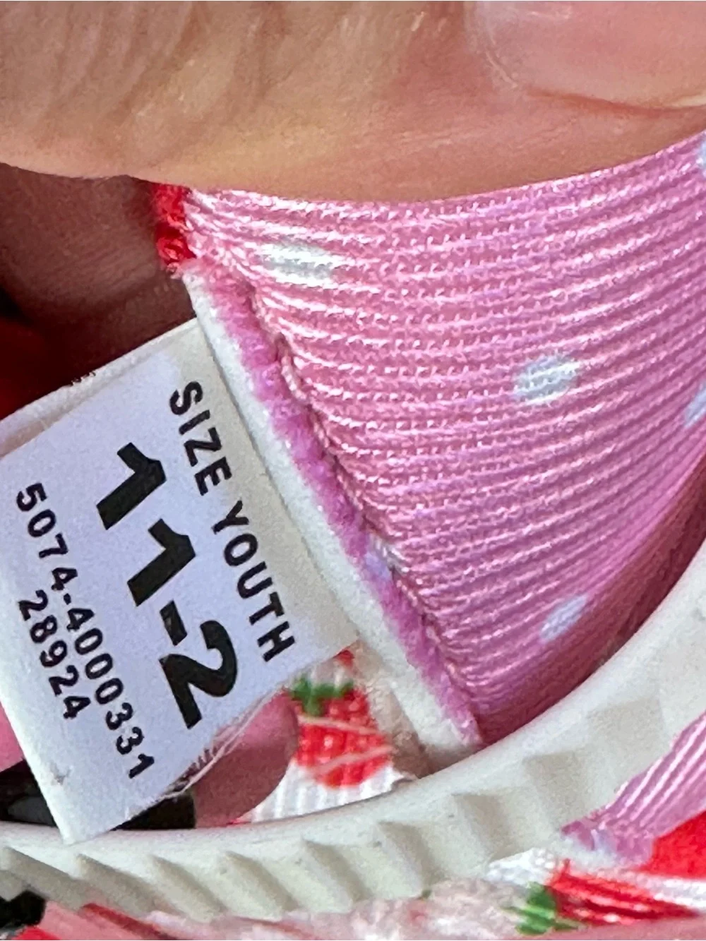 Adjustable Kids Pink Strawberry-Print Light-Up Roller Skates